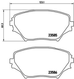 P83055 BREMBO Комплект гальмівних колодок з 4 шт дисків