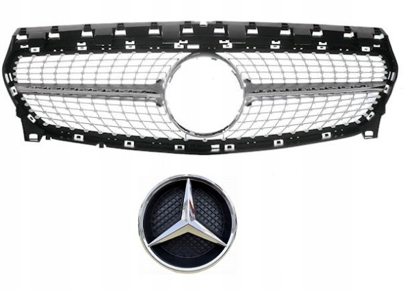 Китай 20191-63333 ҐРАТКА РАДІАТОРА MERCEDES CLA W117 17- LIFT DIAMOND САТИН, ЕМБЛЕМА