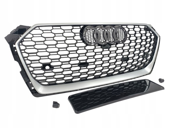 PA 8W6853651R PLASTER MIODU SILVER РЕШІТКА РАДІАТОРА (ГРИЛЬ) ПЕРЕДНЬОГО БАМПЕРА AUDI A5 8W6 2016-2020р. ДИЗАЙН RS5 СОТОВИЙ СРІБНИЙ