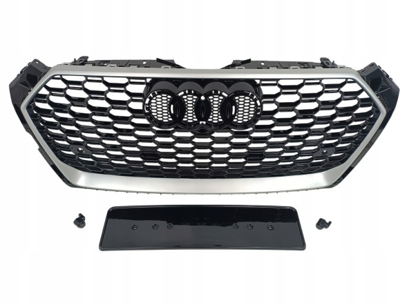 PA 8W6853651R PLASTER MIODU SILVER РЕШІТКА РАДІАТОРА (ГРИЛЬ) ПЕРЕДНЬОГО БАМПЕРА AUDI A5 8W6 2016-2020р. ДИЗАЙН RS5 СОТОВИЙ СРІБНИЙ