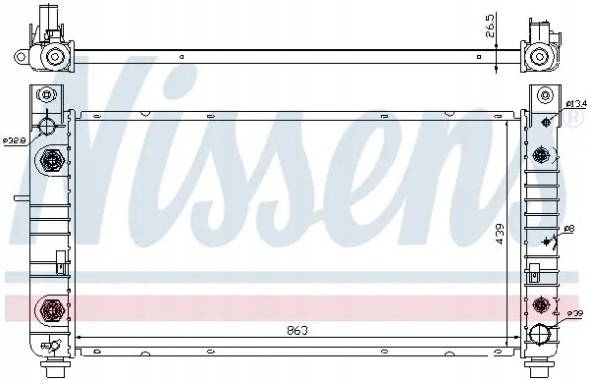 Nissens 69091 Радіатор охолодження 69091 nissens cadillac chevrolet