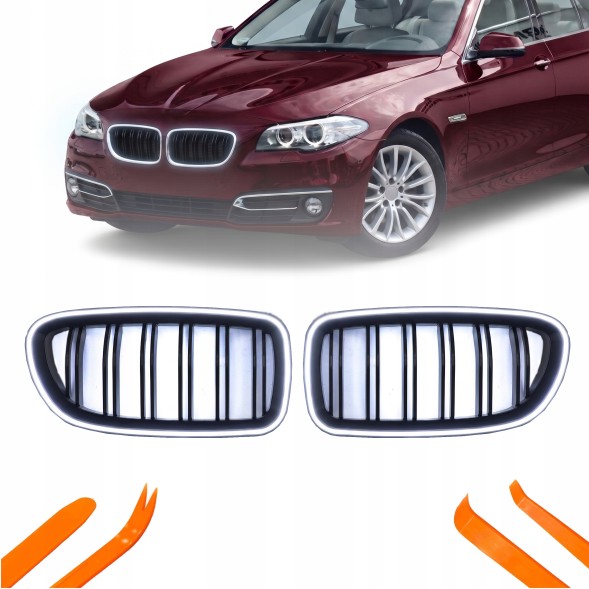 TOPGER KRG-BMW-287 X LED решітка радіатора BMW 5 F10 10-17 чорний глянець 2 ребра Iconic Glow
