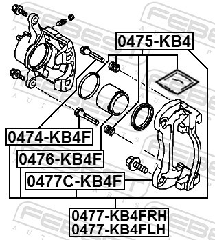 0477C KB4F FEBEST СКОБА ПЕРЕДНЬОГО ГАЛЬМІВНОГО СУПОРТА