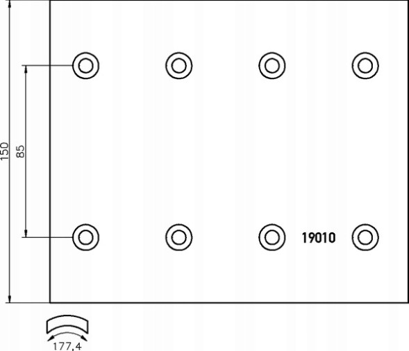 DON 19010.00D Накладка гальмівна DON 19010 номінал