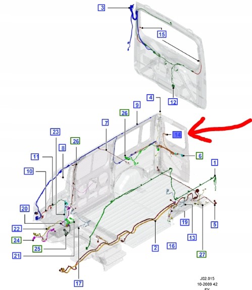 Ford OE 3C1T-18C394-FC ЖГУТ ПРОВОДІВ ЗАДНІХ ДВЕРЕЙ ЛІВИЙ FORD TRANSIT 2000-06 р.в