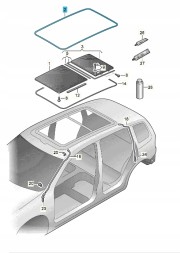Volkswagen OE VW TIGUAN I 5N0 (2007-2015) Ущільнювач люка 5N0877459A