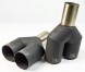 WLM Customs WLM-BLK2x80 Подвійний вихлопний наконечник WLM Black Y-PIPE 2x80 мм