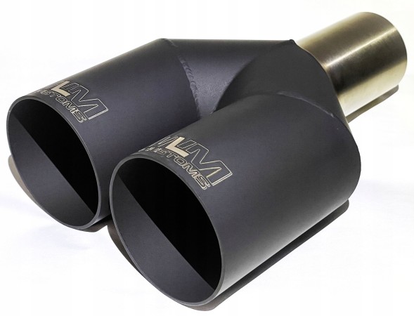 WLM Customs WLM-BLK2x80 Подвійний вихлопний наконечник WLM Black Y-PIPE 2x80 мм