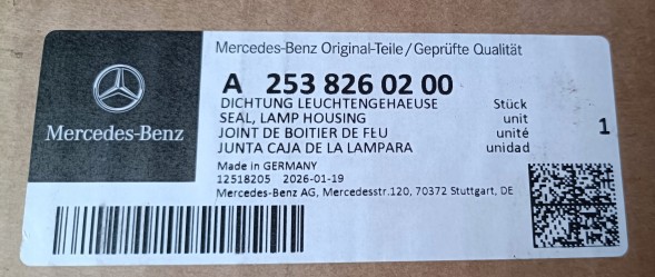 Mercedes-Benz OE OEM A2538260200 MERCEDES GLC X253 ПРОКЛАДКА ФАРИ ПРАВА