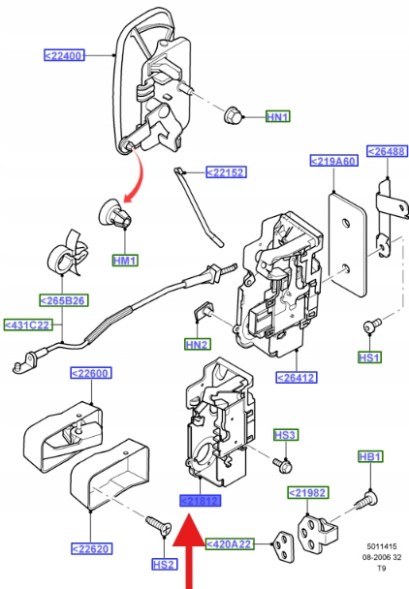 Ford OE ЗАМОК ДВЕРЕЙ ПЕРЕДНІЙ ЛІВИЙ FORD TRANSIT 2000-2014 OE 1945262 _ YC1A-V21813-CM