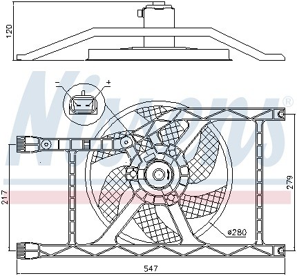 V-maxzone Part VIC-334237 Вентилятор охолодження двигуна NIS для FIAT 500, 500 C, PANDA; FORD KA;