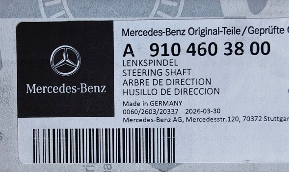Mercedes-Benz OE A9104603800 , oryginał Mercedes-Benz Sprinter W907 W910 Хрестовина кермової колонки