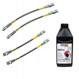 PiterParts 1051115000 Гальмівні шланги в сталевому обплетенні FIAT 126p передня та задня вісь PL