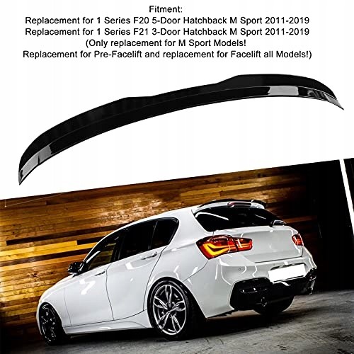 AD BRAKE B09BYYSXVG Задній спойлер для BMW 1 серії F20 2011-2020, чорний глянцевий, замінник