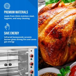 Китай WEW-SC-HP-1029506 Газовий вертел Royal Catering на 15 курей 15 кВт Пропан-Бутан для закладів громадського харчування