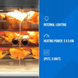Китай WEW-SC-HP-1029506 Газовий вертел Royal Catering на 15 курей 15 кВт Пропан-Бутан для закладів громадського харчування