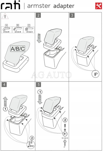 Rati V05297A Підлокітник Armster 3, Hyundai i30, 2017-, тканина