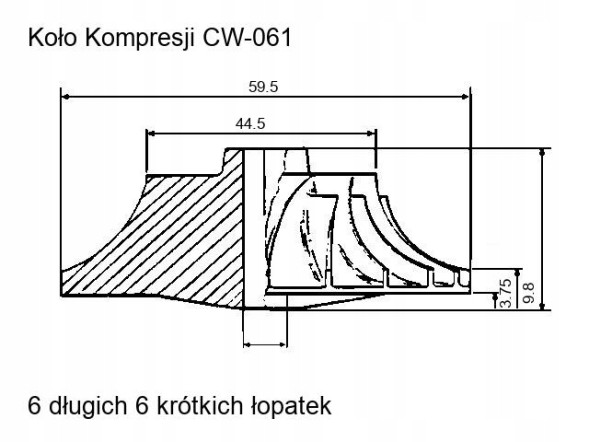 Kode KAT_KS_CHRA0657 Серцевина турбіни Mercedes E W211 S W220 3.2 CDI 204 к.с. OM648 734899-1