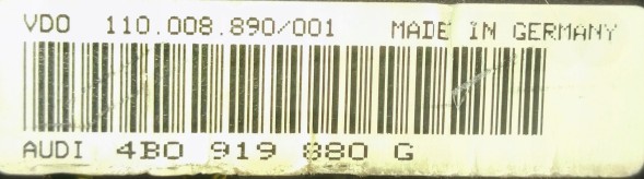 Volkswagen OE 4B0919880G 110.008.890/001 Z PIN przygotowany w SDK СЧІТЧИК AUDI A6 C5 4B0919880G З ВАШИМ ПРОБІГОМ ТА PIN-КОДОМ НОВИЙ FIS