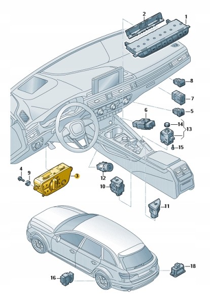 Audi OE 4M0941531AP5PR БАГАТОФУНКЦІОНАЛЬНИЙ ПЕРЕМИКАЧ СВІТЛА AUDI A4 A5 Q5 ОРИГІНАЛ ВІД ASO