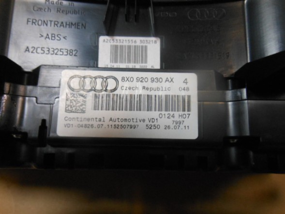 Volkswagen OE 8X0920930AX |0000000000 AUDI A1 ГОДИННИК ЛІЧИЛЬНИК ГОДИННИК 8X0920930AX