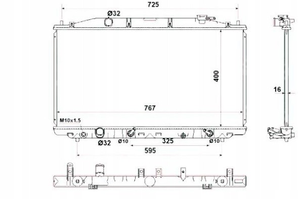 NRF NRF53971/RS2 Радіатор охолодження двигуна nrf 19010rl5r51 19010rl6r51 1000