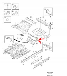 Volvo OE ВЕРХНЯ ПОПЕРЕЧИНА ПІДЛОГИ VOLVO XC90 2016- OEM/OE 31402959
