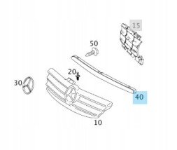 Mercedes-Benz OE ОРИГІНАЛЬНА ХРОМОВАНА ПЛАНКА ГРИЛЬ A КЛАС W169 MERCEDES OE A1698800383