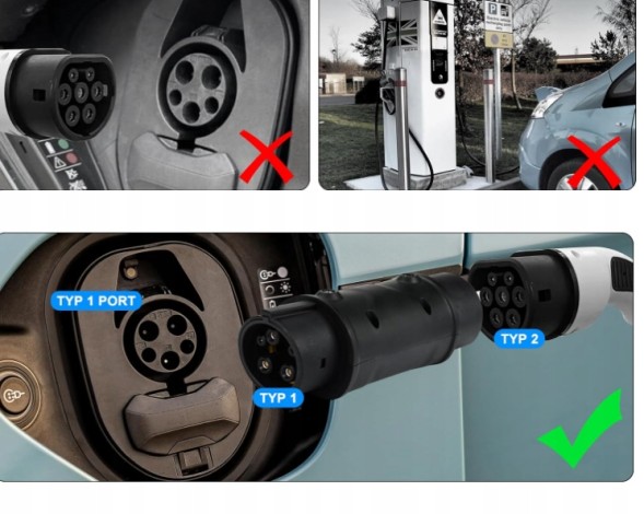 Xenius TYPE2 EU TO TYPE1 USA IP54 Адаптер для зарядки Xenius Тип 2 на Тип 1, 32A, 7.2kW, IP54 + ВАФЛІ СКАВА ЕЛІТЕС ДЕ ЛЮКС 20Г