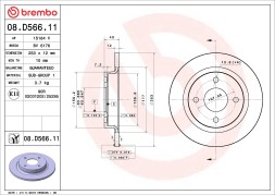 08 D566 11 BREMBO ГАЛЬМІВНИЙ ДИСК