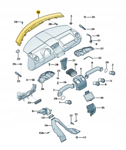 Volkswagen OE Дефлектор повітря чорний VW Beetle OE 1C0815681D62J Новий оригінал