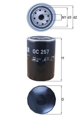 OC257 MAHLE ORIGINAL Фільтр мастил