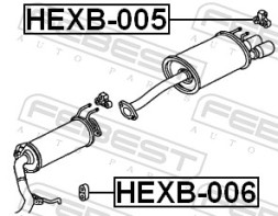 HEXB 005 FEBEST Гумівка глушника