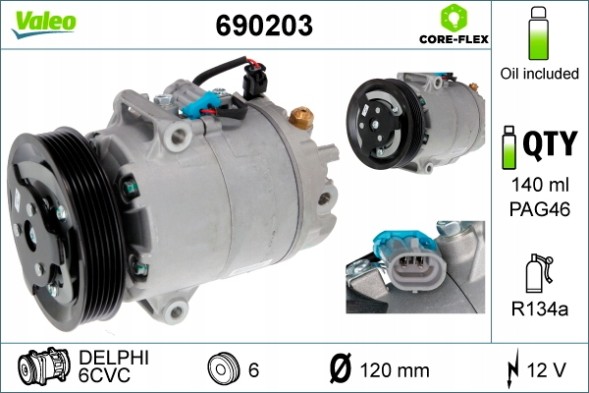Valeo 690203 Компресор кондиціонера valeo 690203