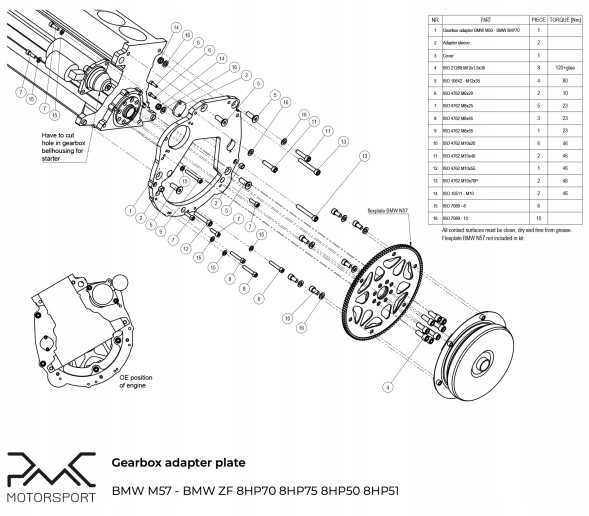 Китай F08HP-M5 Адаптер коробки передач BMW M50 M52 M54 S50 S52 S54 - BMW ZF 8HP / GS6-53DZ