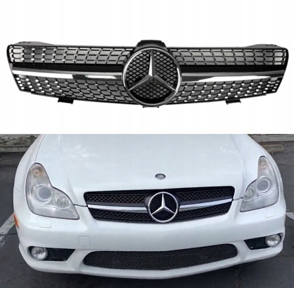 PELOPTICAR A219028 ГРИЛЬ АТРАПА DIAMOND MERCEDES CLS W219 C219 03-08 ЧОРНИЙ + ХРОМ