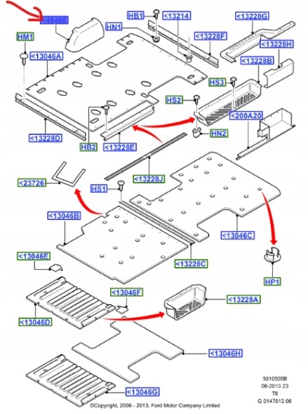 Ford OE 1C15V45466ACYYKJ НАКЛАДКА КОЛІСНИХ АРК ДЛЯ FORD TRANSIT Mk5 Mk6