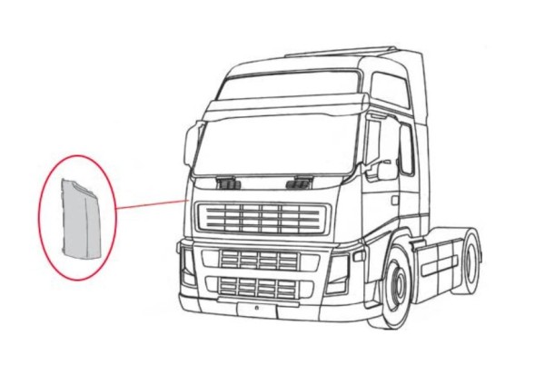 Китай 20379172 НАКЛАДКА КУТОВА КАБІНИ ПРАВА VOLVO FM 02-09