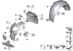 BMW OE 51 71 7 186 724 БМВ права передня арка задня частина F10 F11