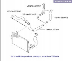 Volvo OE 30647918 8624887 Шланг інтеркулера VOLVO S60 S80 V70 XC90 2.4 D5