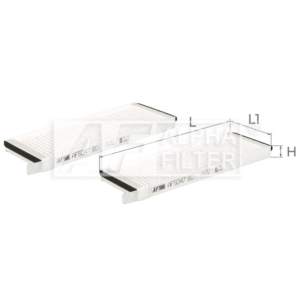 AF5047 2 ALPHA FILTER Фільтр салону к т 2 шт