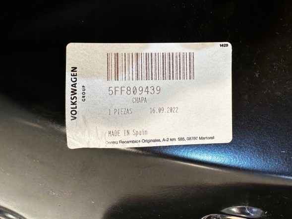 SEAT OE 5FF809439 СІДІННЯ CUPRA FORMENTOR 5FF ОКЛИНИ ЛІВА ЗАДНЯ ПОРУЧКА