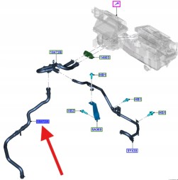 Ford OE JB3G-18C266-EE, JB3Z18472AF ШЛАНГ ОБІГРІВАЧА 2.0 ECOBLUE RANGER 2019- OEM 2632971 _ JB3G-18C266-EE