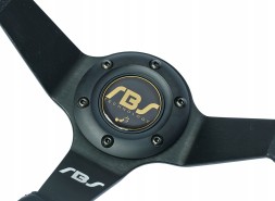 RBS Technology RJKZG14 Шкіряне кермо RBS Technology 350мм 90мм – спортивне, з жовтим ремінцем