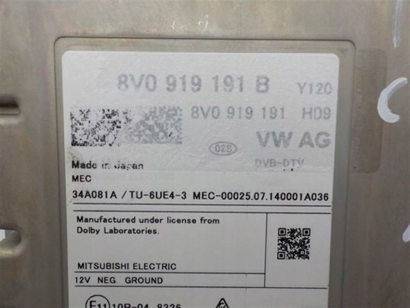 Volkswagen OE 8V0919191B ЦИФРОВИЙ ТЮНЕР DVB-DTV МОДУЛЬ AUDI A3 TT