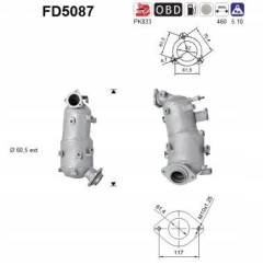 Китай FD5087 ФІЛЬТР ТВЕРДИХ ЧАСТИНОК DPF ДЛЯ TOYOTA RAV 4 III 2.2