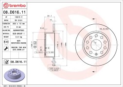 08 D616 11 BREMBO ГАЛЬМІВНИЙ ДИСК