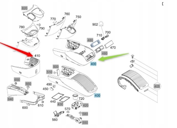 Mercedes-Benz OE ZESTAW_SCHOWEK НИЖНИЙ БАРДАЧОК MERCEDES VITO V КЛАС W447 КОМПЛЕКТ