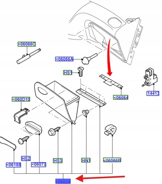 Ford OE ПОКРИТТЯ РУЧНОГО ВІДДІЛЕННЯ FOCUS MK1 1998- 1333343 _ 2M5X-A06024-ABZUN2