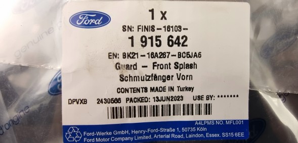 Ford OE BK21-16A266-BC5JA6 _ BK21-16A267-BC5JA6 КОМПЛЕКТ ОРИГІНАЛЬНИХ ПЕРЕДНІХ КРИШОК FORD CUSTOM 2012- _ 1915641 _ 1915642